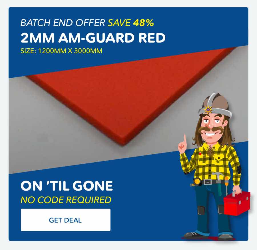 End of line Red 10' PVC sheets. Save 48%.