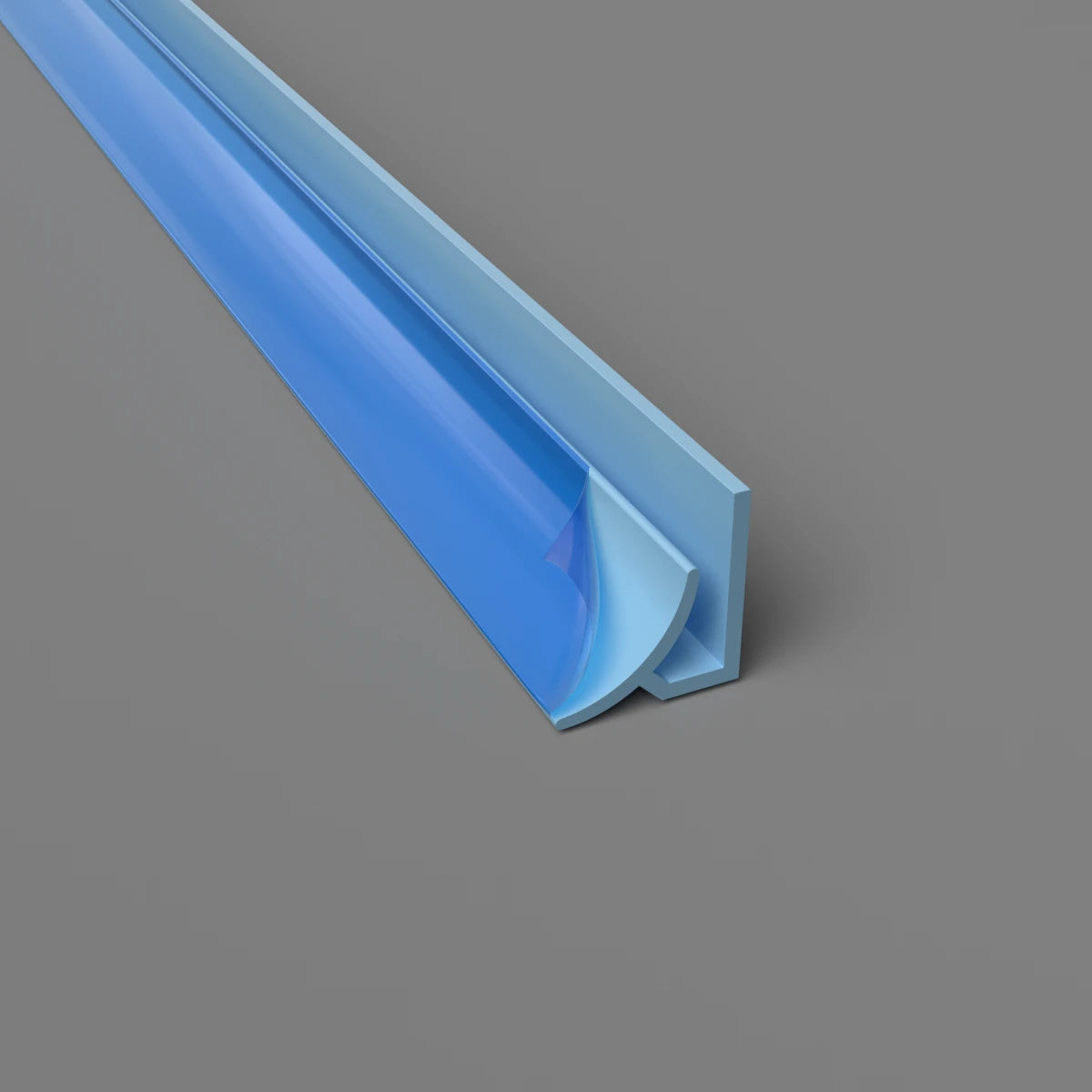 Internal Radius Corner Cladding Trim Pastel Blue