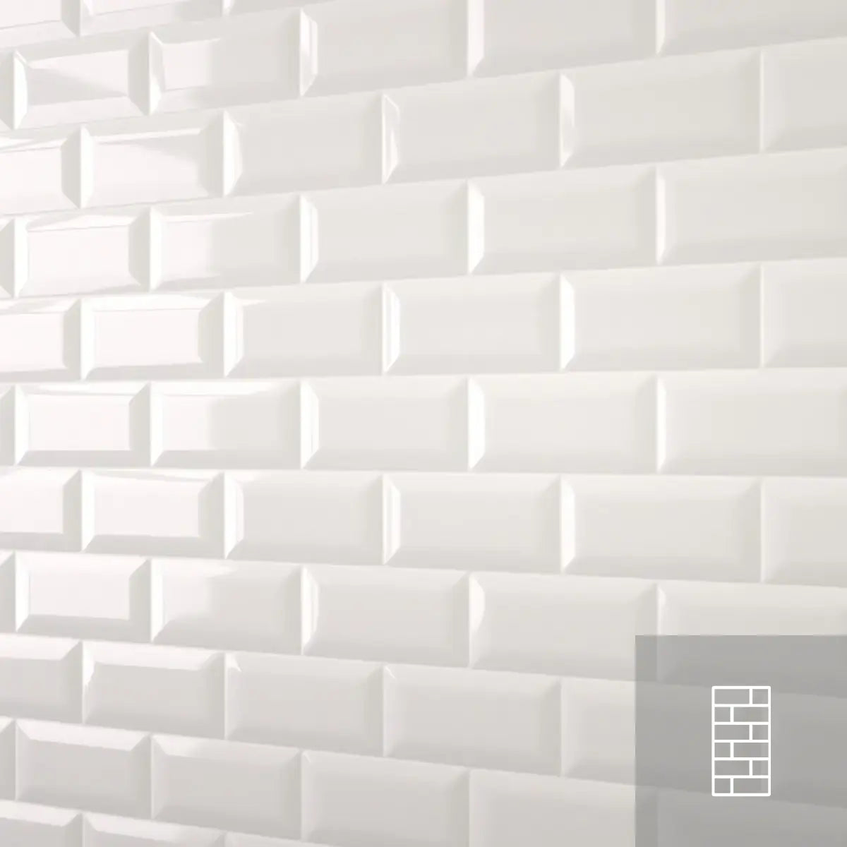 2.5mm Metro Tile 3D Gloss White Cladding Panel