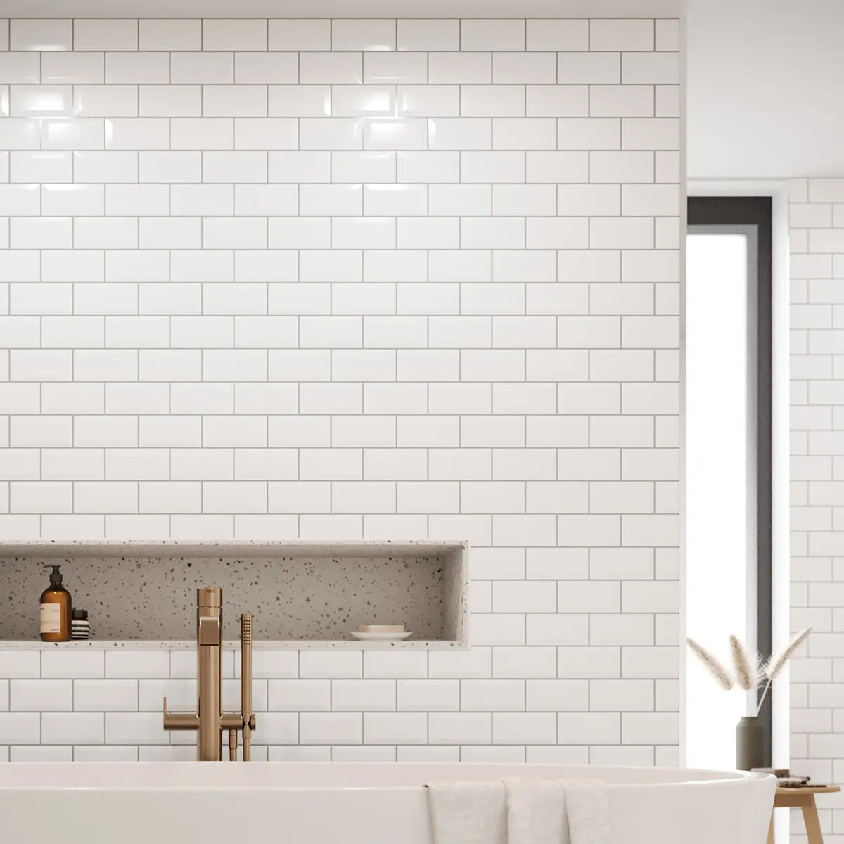 2.5mm Metro Tile 3D Gloss White Cladding Panel
