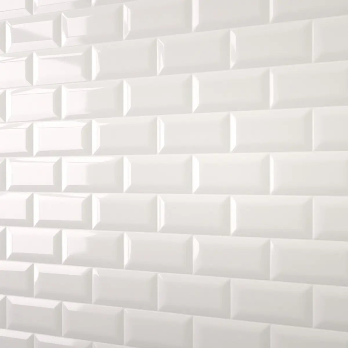 2.5mm Metro Tile 3D Gloss White Cladding Panel