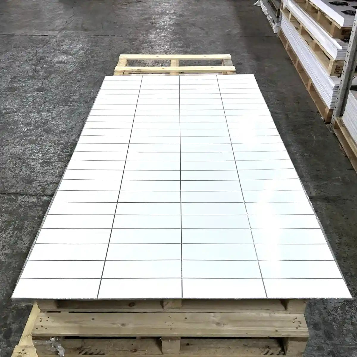 2.5mm White Metro Tile Embossed Sheet